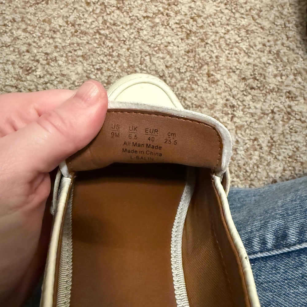 Franco Sarto Cream Loafers with Black Soles - Picture 7 of 7